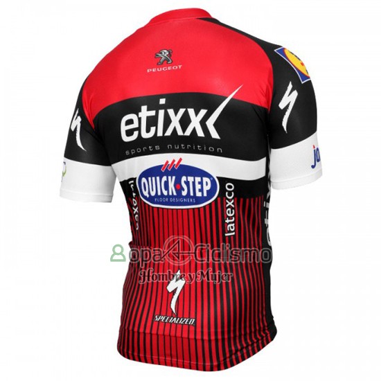 Etixx Quick Step Ropa Ciclismo Culotte Corto 2016 Mangas Cortas Rojo y Negro